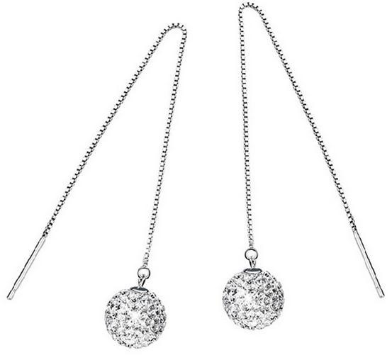 553x508 Fashion Women Girl Long Chain Drop Earrings 925 Sterling Silver