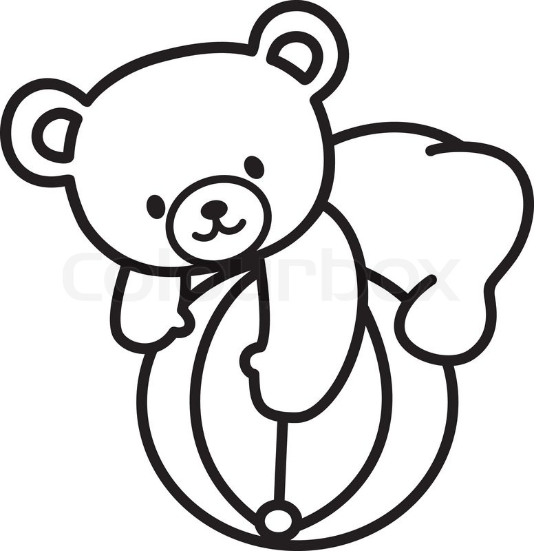 776x800 Teddy Bear, Play Ball Stock Vector Colourbox