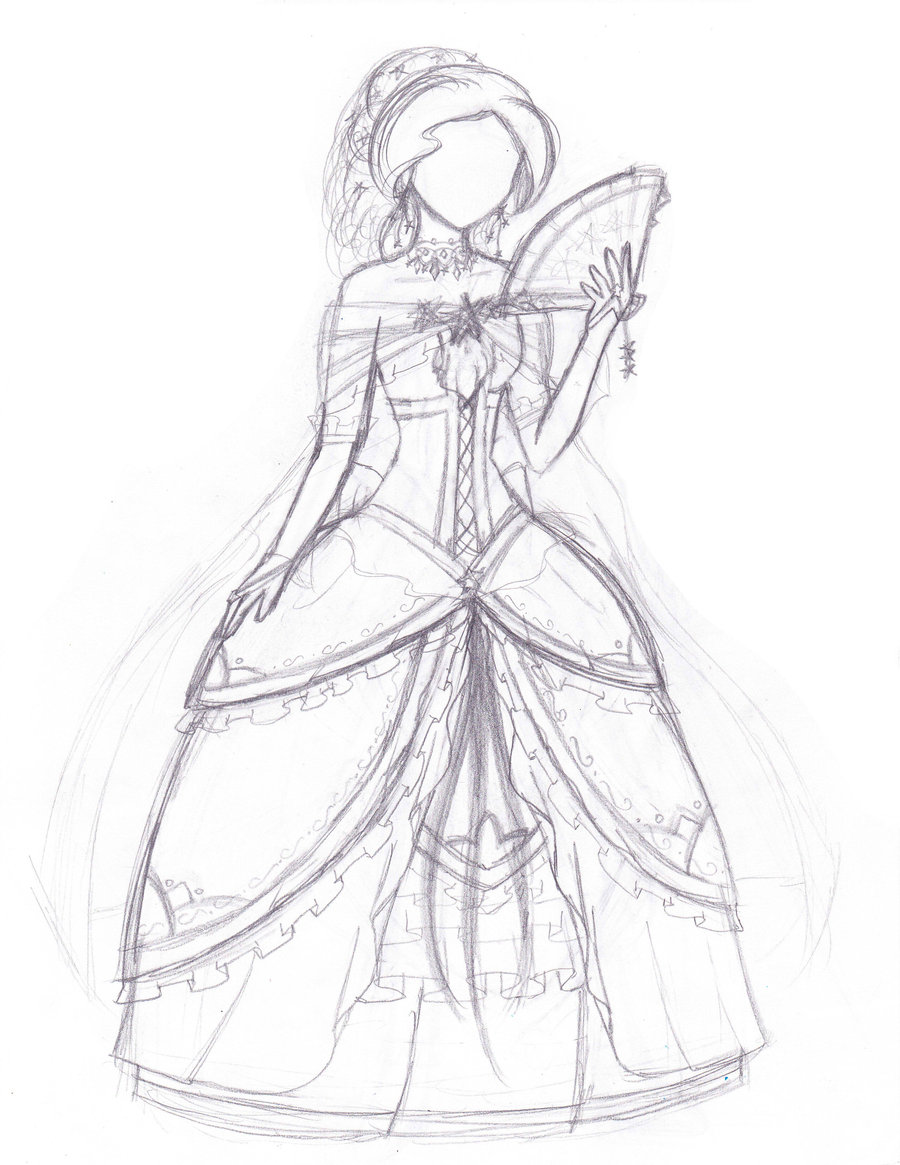 900x1165 Nolennes Ball Gown Sketch By Novalight357