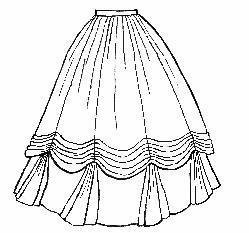 249x233 1860's Ball Gown Skirt Pattern