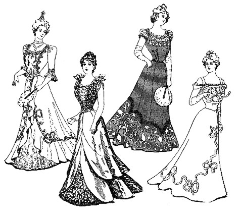 475x436 Vintage Victorian 1900s Evening Fashions