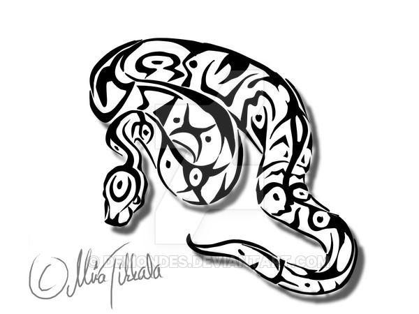 600x450 Ball Python Tattoo By Demondes