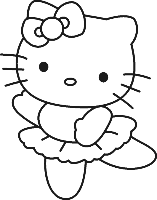 530x675 Hello Kitty Cute Ballerina Coloring Pages