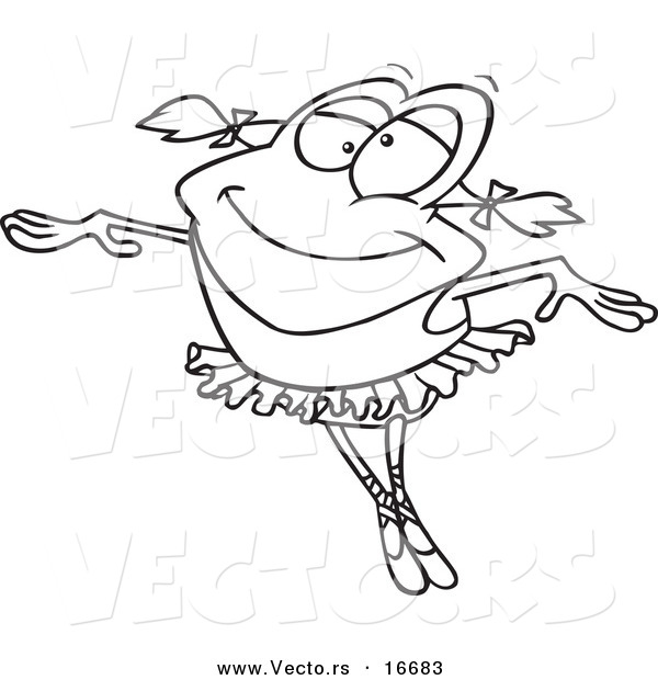 600x620 Vector Of A Cartoon Dancing Ballerina Frog