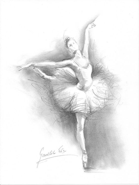 564x752 Ballerina. Art Print Of Original Graphite By Danceartgallery