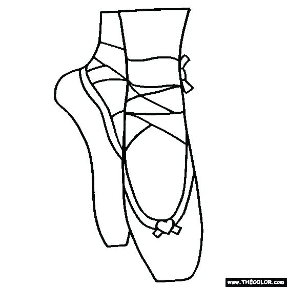 560x560 Ballet Coloring Pages As Drawn Shoe Coloring Sheet Dance Shoes