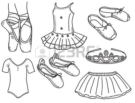 450x344 Beautiful Hand Drawn Pink Pointe Shoes With Long Ribbons Royalty