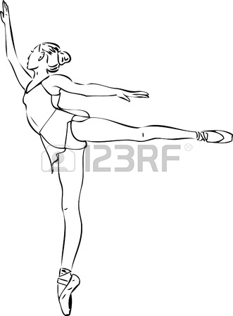 331x450 Sketch Of Ballet Dancer's Feet. Vector Illustration Royalty Free
