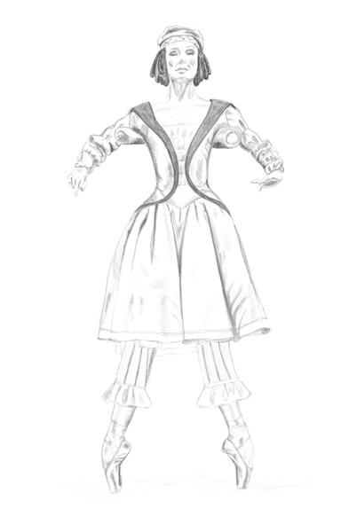 384x600 The Ballerina Puppet Petrushka Original Art For Sale