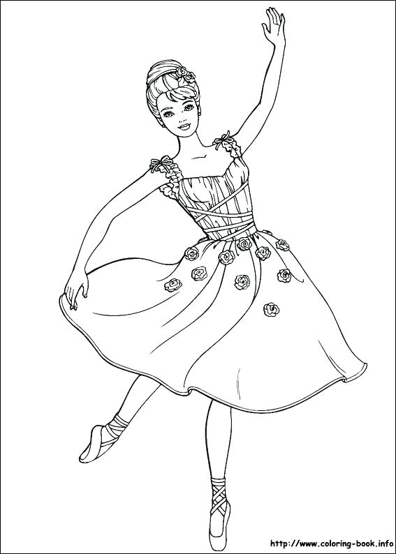 567x794 Ballerina Coloring Pages Ballerina Girl Enjoying Practice Coloring