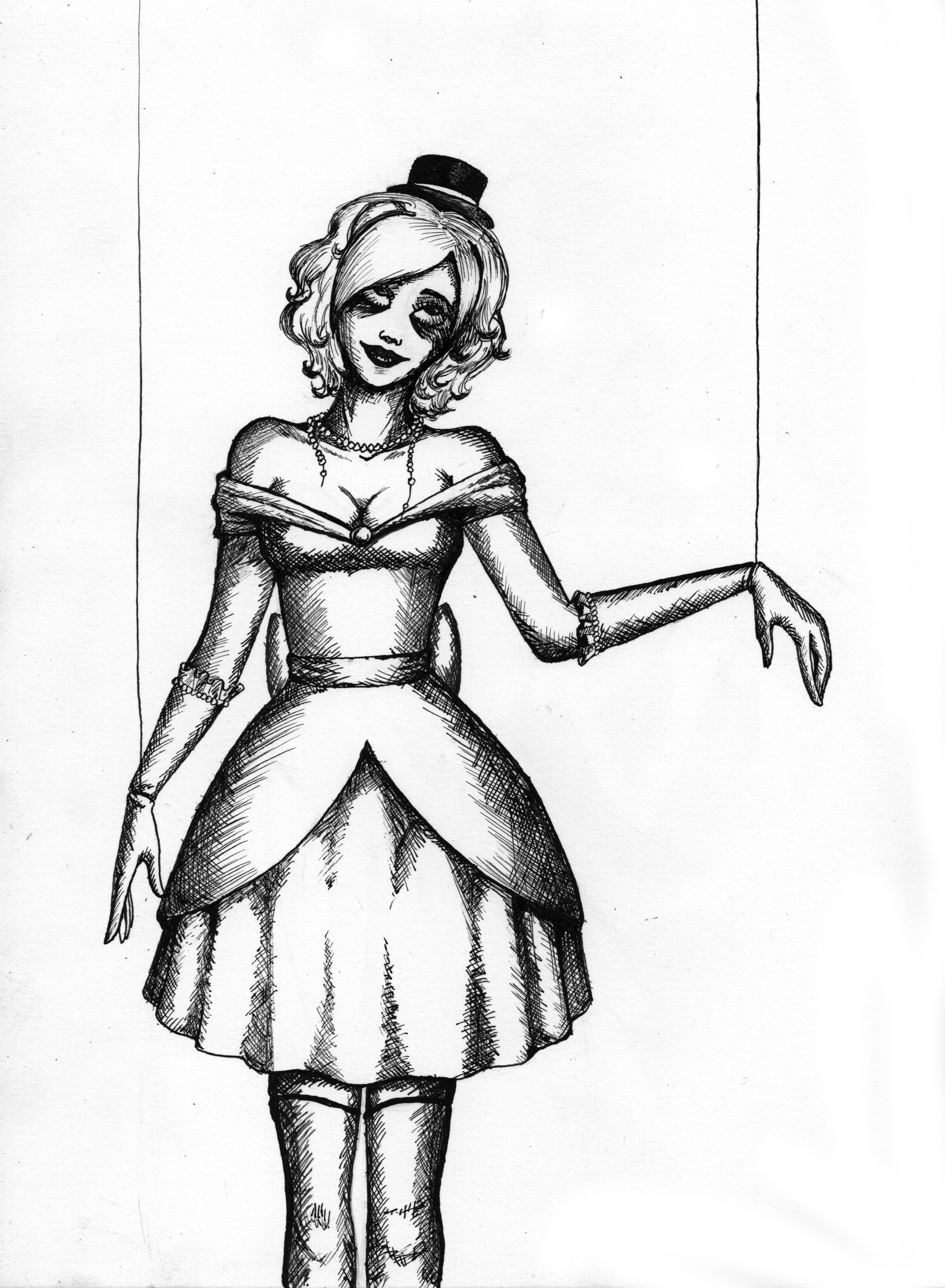 2445x3331 Creepy Doll Drawing Ballerina Doll.alexandoria