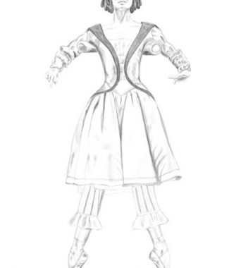 325x380 Swan Lake Pencil Drawing Original Art For Sale