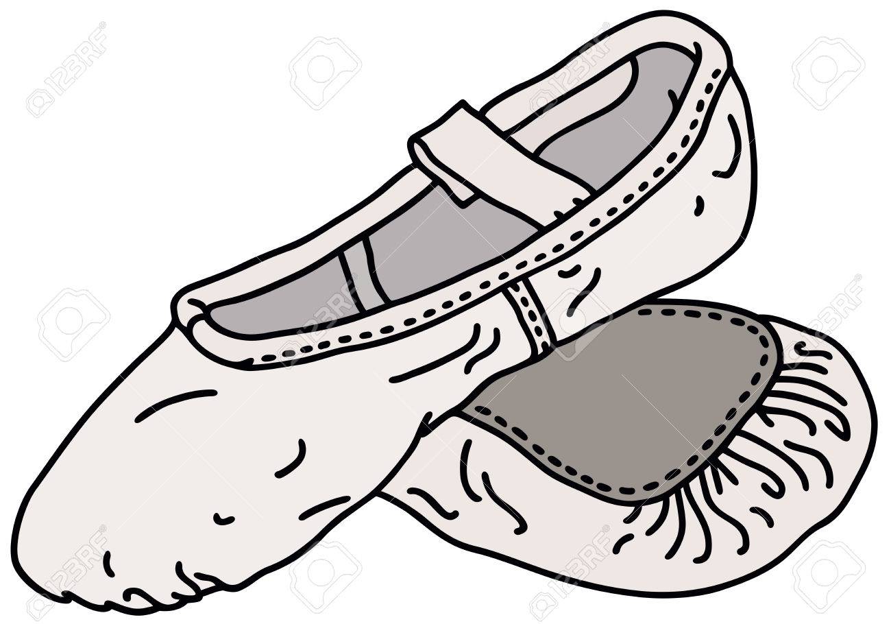 1300x910 Hand Drawing Of A Ballet Shoe Royalty Free Cliparts, Vectors,