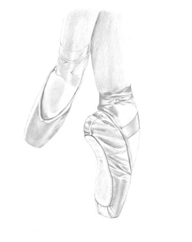 375x473 Saatchi Art En Pointe Ballet Shoes Drawing By Tracey Carmen