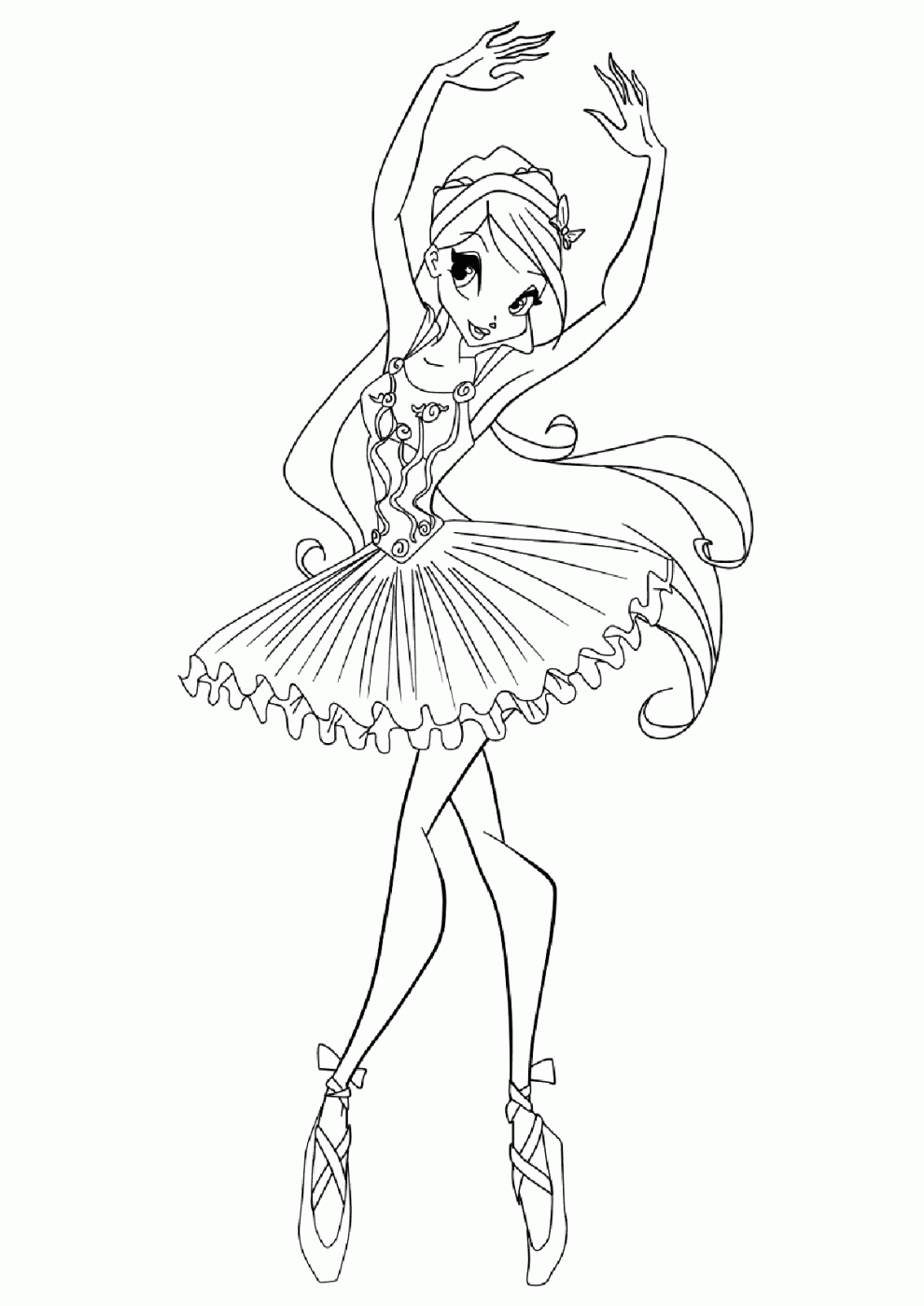 990x1399 Fabulous Free Ballerina Coloring Pages To Print For Kids Download