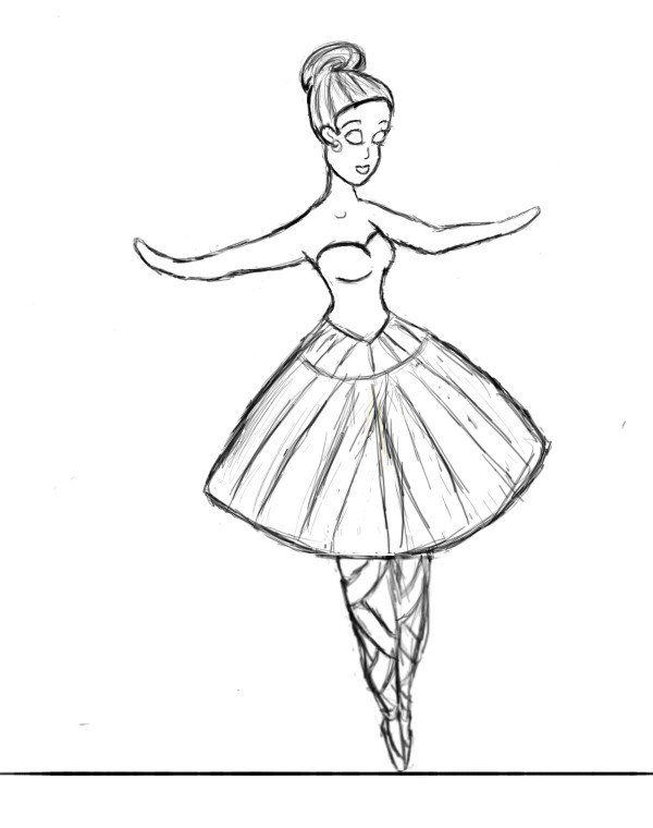 600x760 Cute Ballerina Coloring Page. Drawing Ideas. Vector Art Vector