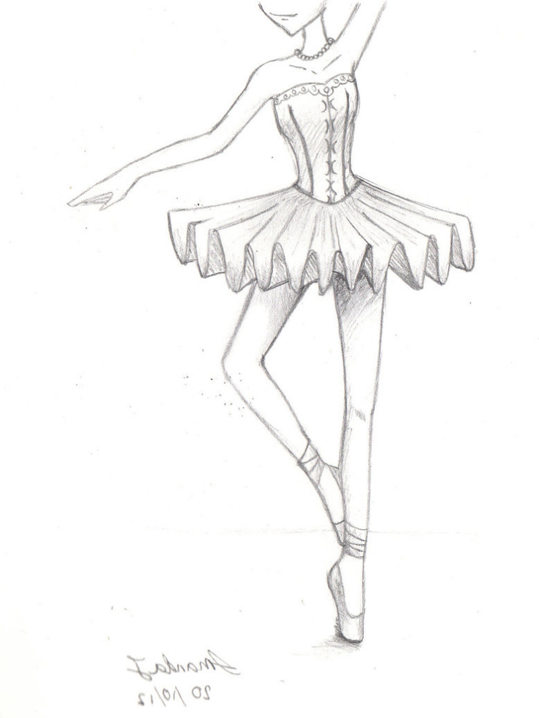 768x1024 Ballerina Drawings Easy