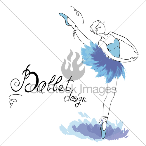 500x500 Ballet Dancer, Drawing In Watercolor Style Gl Stock Images