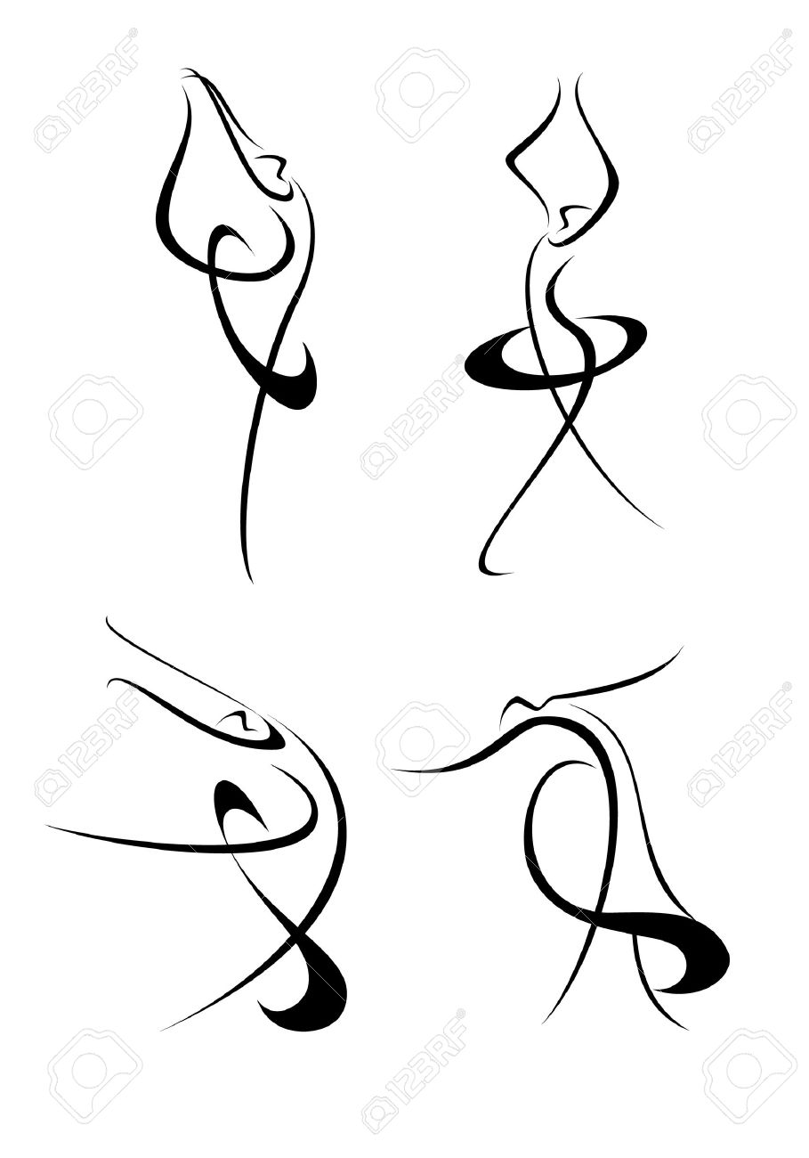 909x1300 A Set Of Dynamic Ballet Dancers Royalty Free Cliparts, Vectors