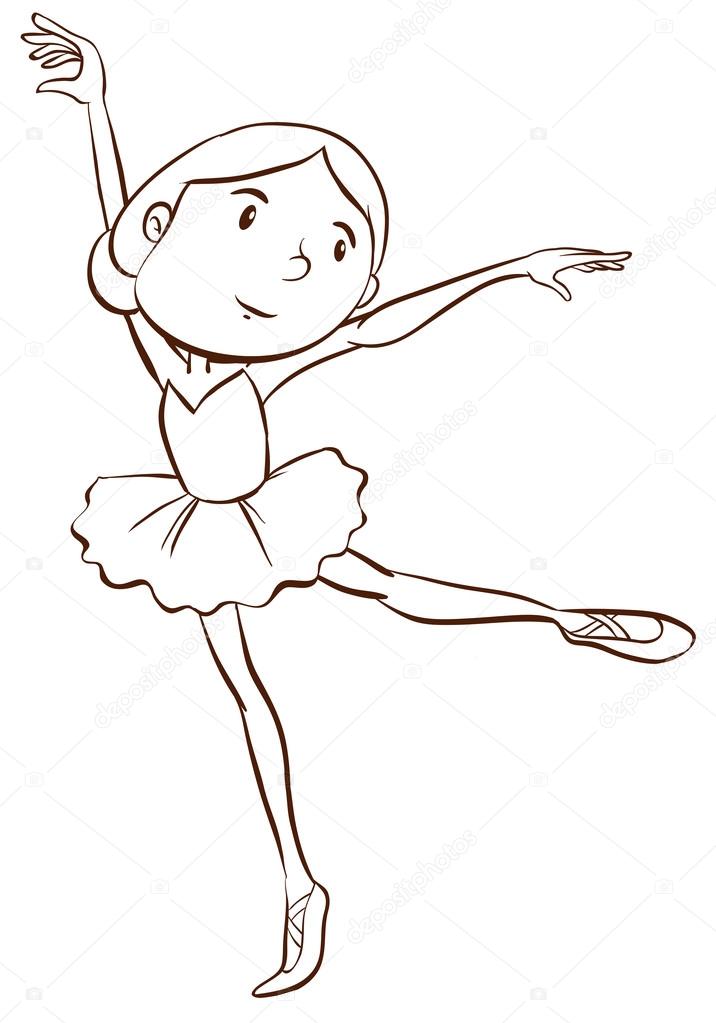 716x1023 A Plain Drawing Of A Ballerina Stock Vector Blueringmedia
