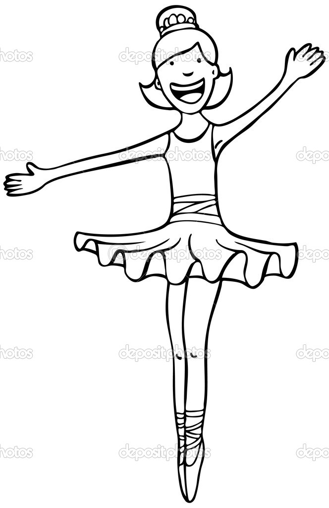 664x1024 Ballerina Clipart Line Drawing