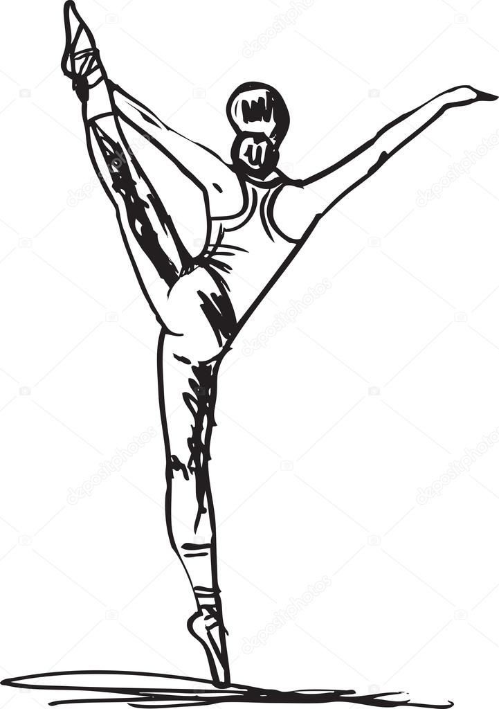721x1024 Sketch Of Ballet Dancer. Vector Illustration Stock Vector