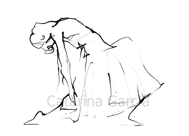 614x440 Dance Drawing Series Ballet Print
