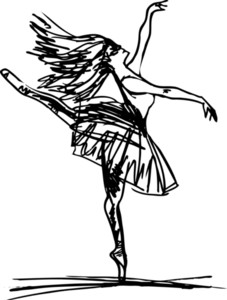 227x300 Sketch Of Ballet Dancer's Feet. Vector Illustration Royalty Free