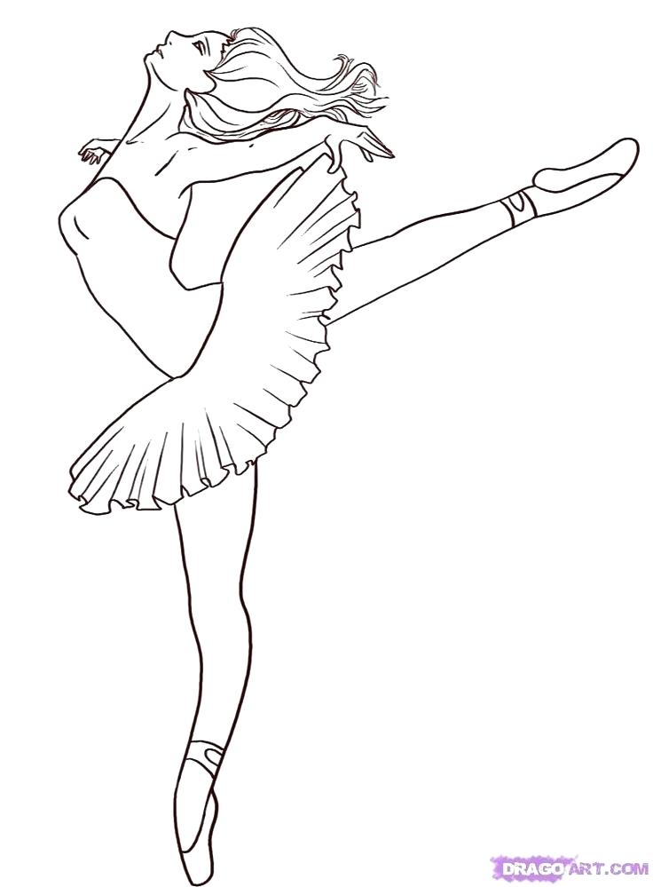 736x999 Coloring Pages Ballet How To Draw A Ballerina Dancer Step 7