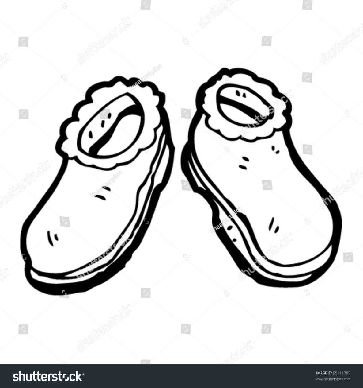 1185x1264 Cartoon Slippers Drawing