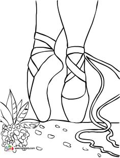 236x311 Ballet Shoes On Point Trace Able Coloring Page For Hart Party