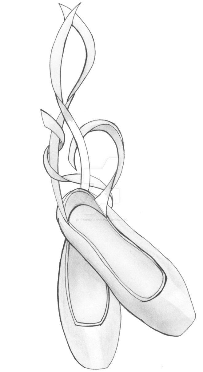 660x1210 Ballet Shoes With Clef Tattoo By Dky Designs