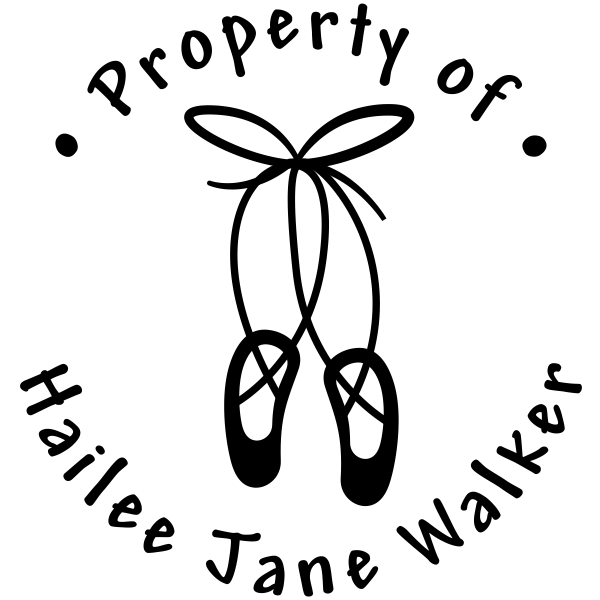 600x600 Property Of Ballet Slipper Stamp