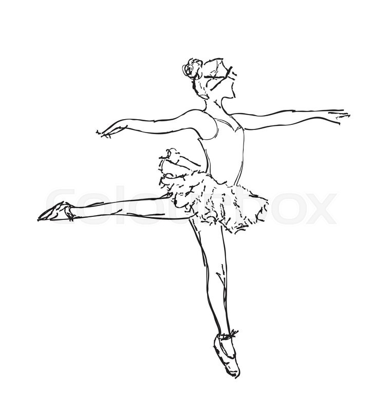 761x800 Hand Drawn Ballerina Dance. Tutu And Dress Sketch. Stock Vector