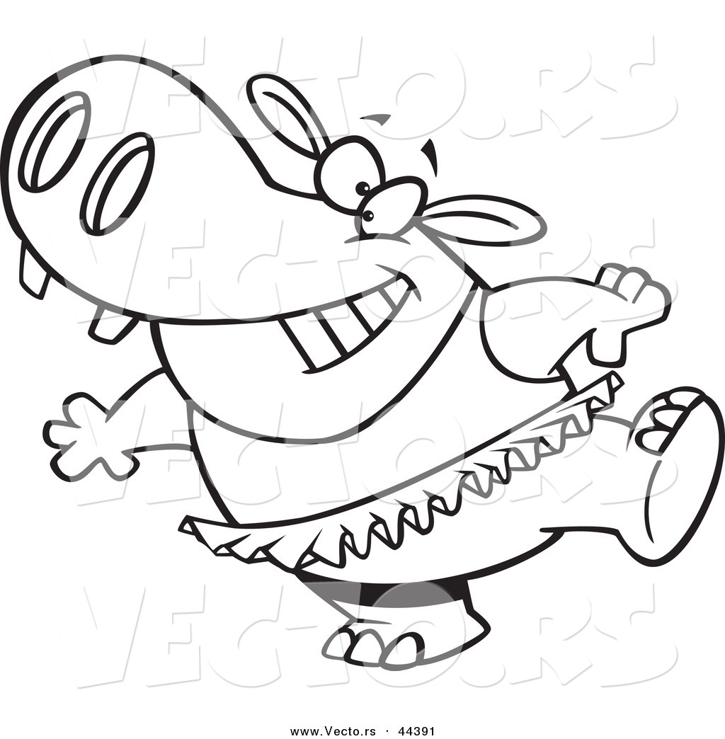 1024x1044 Vector Of A Happy Cartoon Ballet Hippo In A Tutu