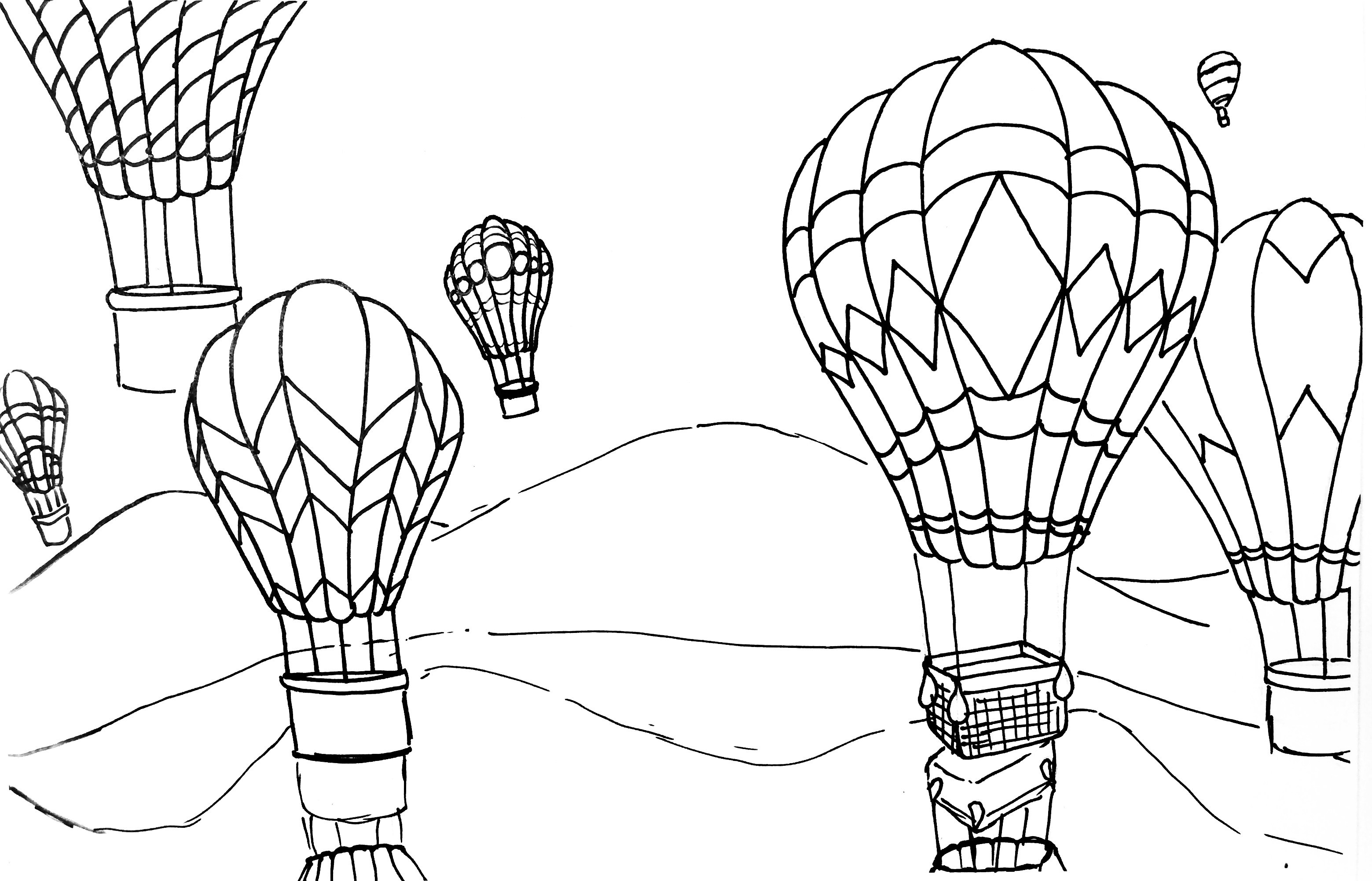 3118x2003 Hot Air Balloon Rhythm, Pattern Amp Variety Watercolor Pencil