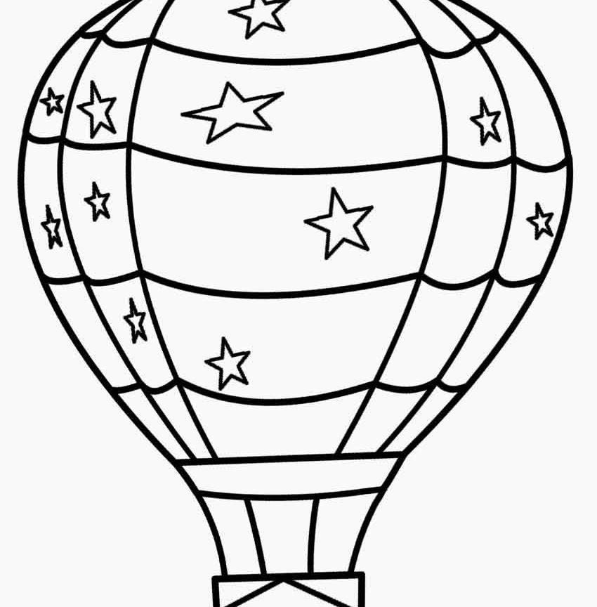 850x864 Cute Drawing Air Balloon Coloring Page Free Printable Pages Kids
