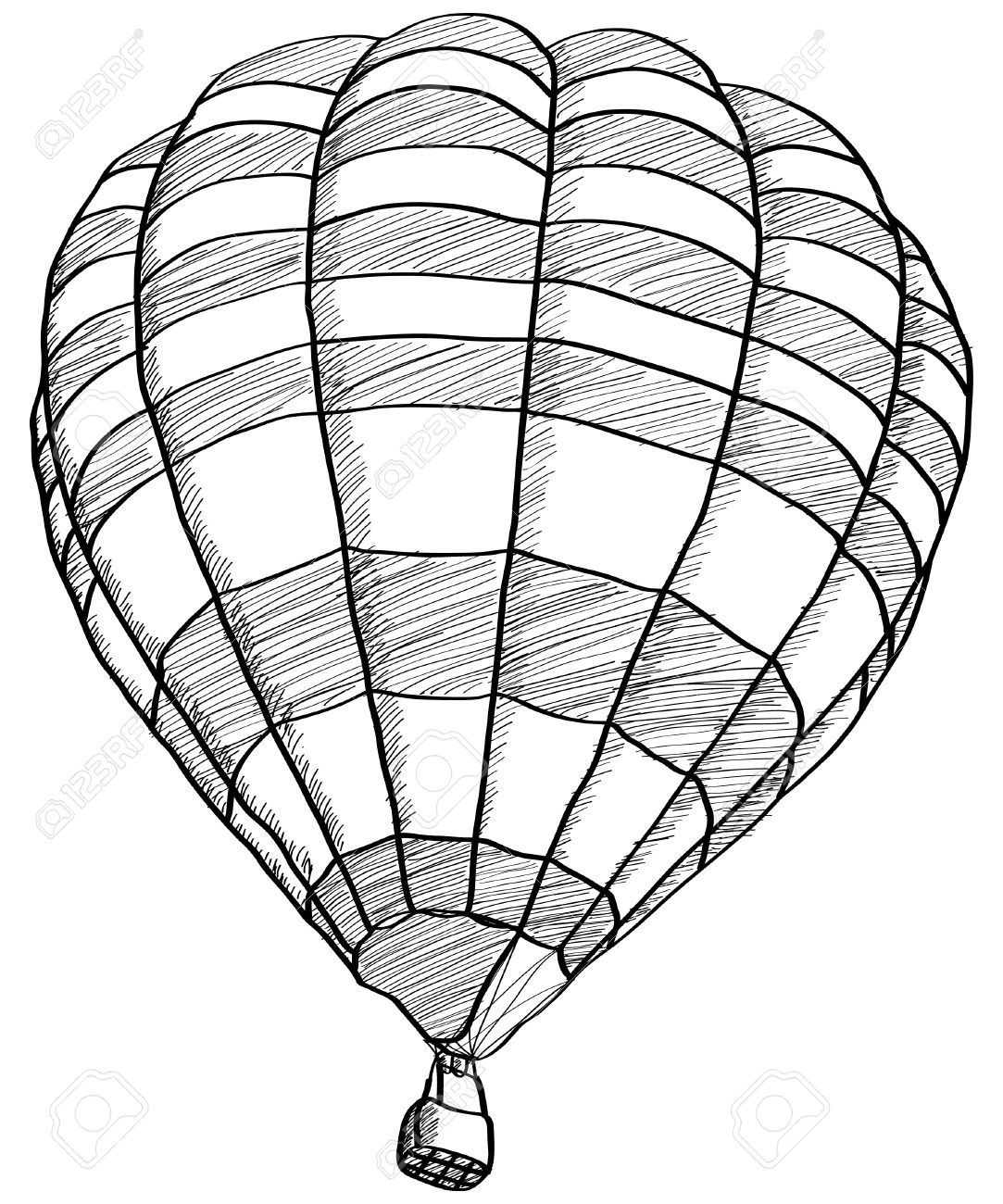 1083x1300 Drawing Of A Hot Air Balloon Drawn Hot Air Balloon Sketch