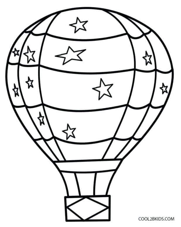 618x774 Free Printable Templates Hot Air Balloon Outline Images Basket