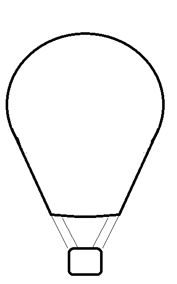345x555 Hot Air Balloon Clipart Black And White