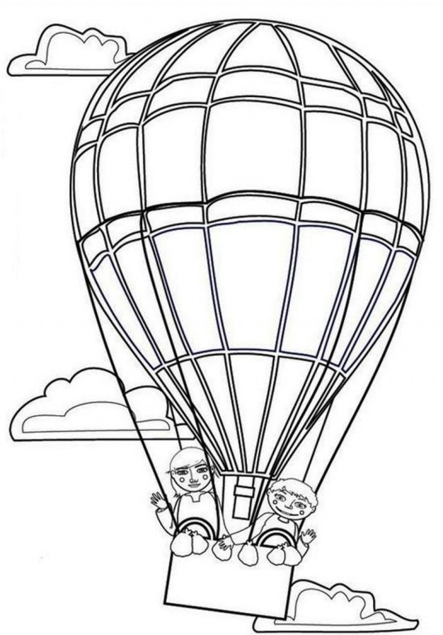 640x917 Hot Air Balloon Outline 435818