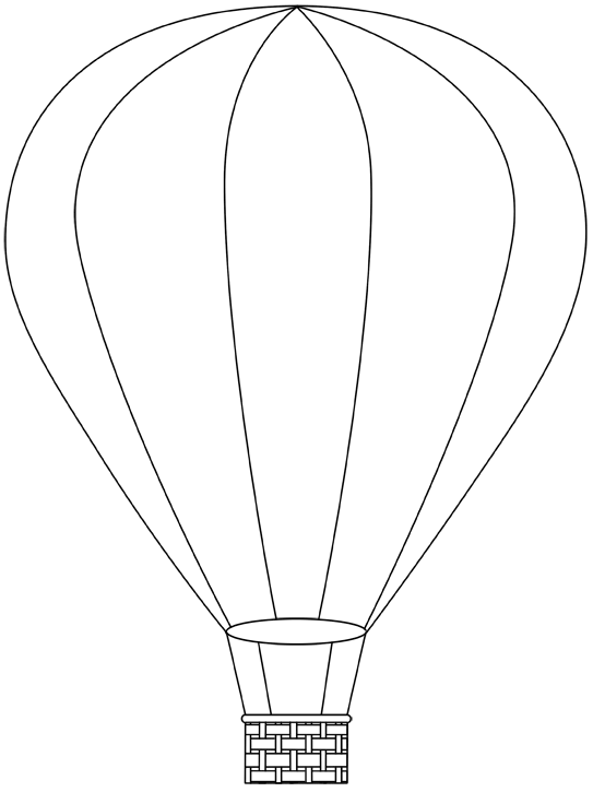 543x725 Drawn Hot Air Balloon Line Drawing