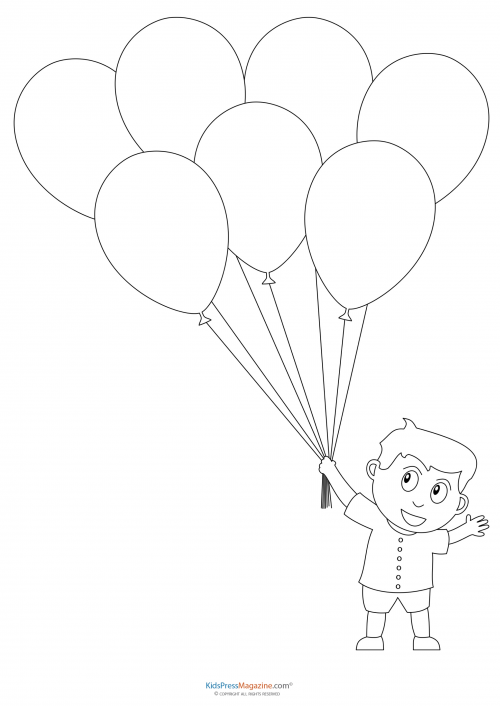 500x706 Preschool Coloring Pages Boy With Balloons