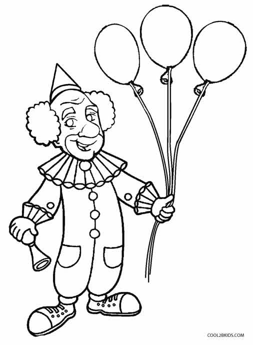 506x690 Printable Clown Coloring Pages For Kids Cool2bkids