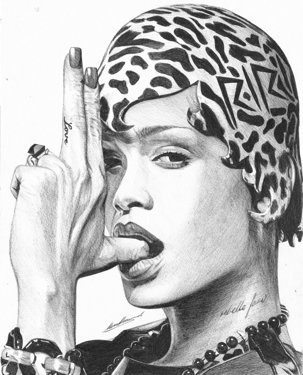 1024x1264 Badgalriri Ballpoint Pen Drawing. By Demoose21