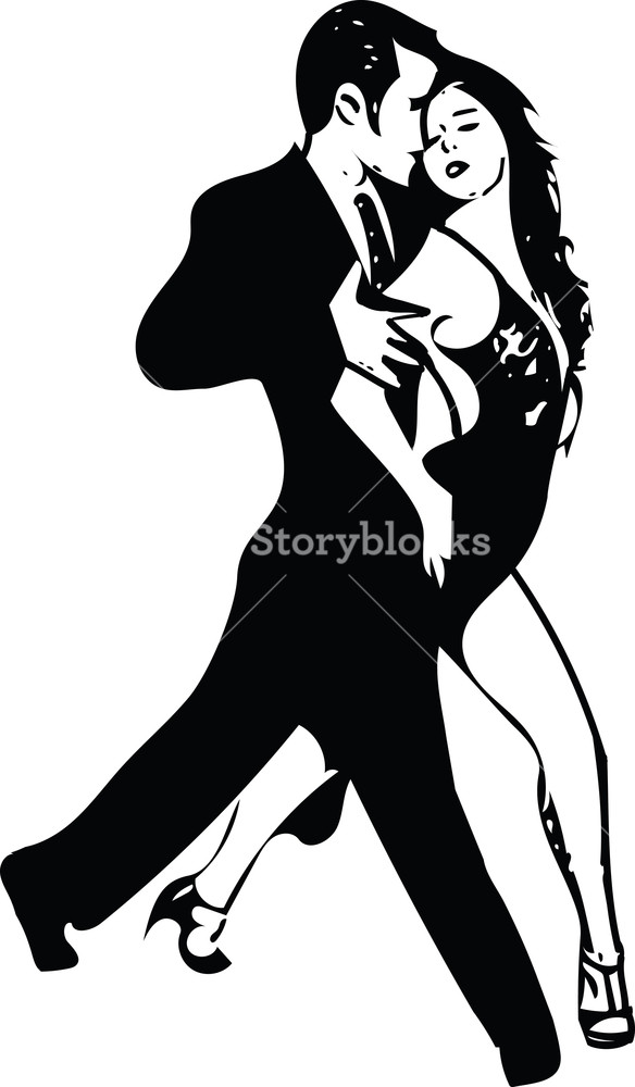 584x1000 Abstract Drawing Of Latino Dancing Couple Vector Illustration
