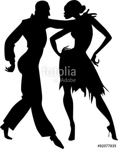 398x500 Couple Dancing Ballroom Samba Silhouette Stock Image And Royalty