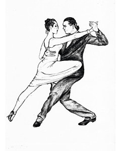240x300 Tango Dancers Drawings