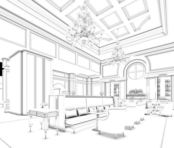 588x500 3d Model Large Hotel Ballroom Ktv Party 03 Cgtrader