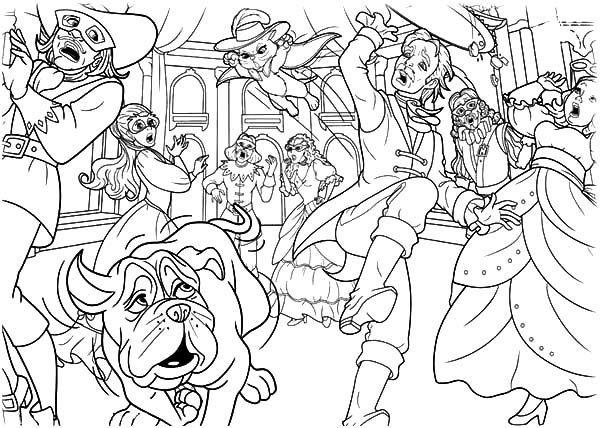 600x428 Barbie Three Musketeers Chaos In The Ballroom Coloring Pages